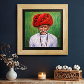Traditional Rajasthani Turban  Wall Painting from Deewar collection of wall paintings